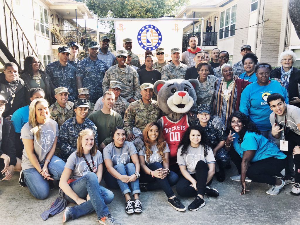 Houston Rockets and U.S. Armed Forces visit Santa Maria for a Day of Caring!