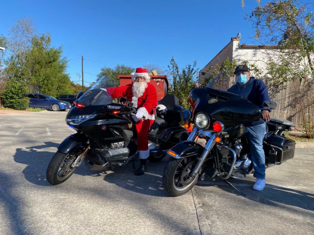 Santa in a Motorbike